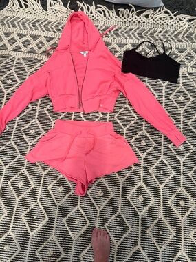 JoyLab Coral Pink Zip-Up Hoodie